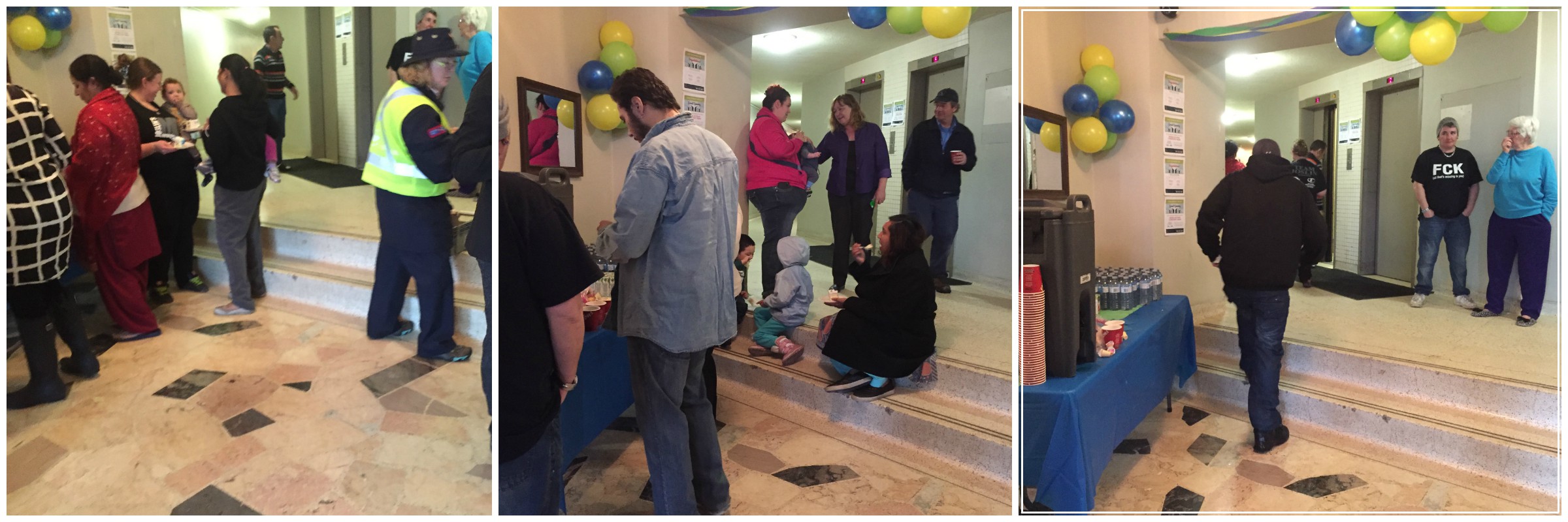 Residents enjoying the party and mingling with each other!
